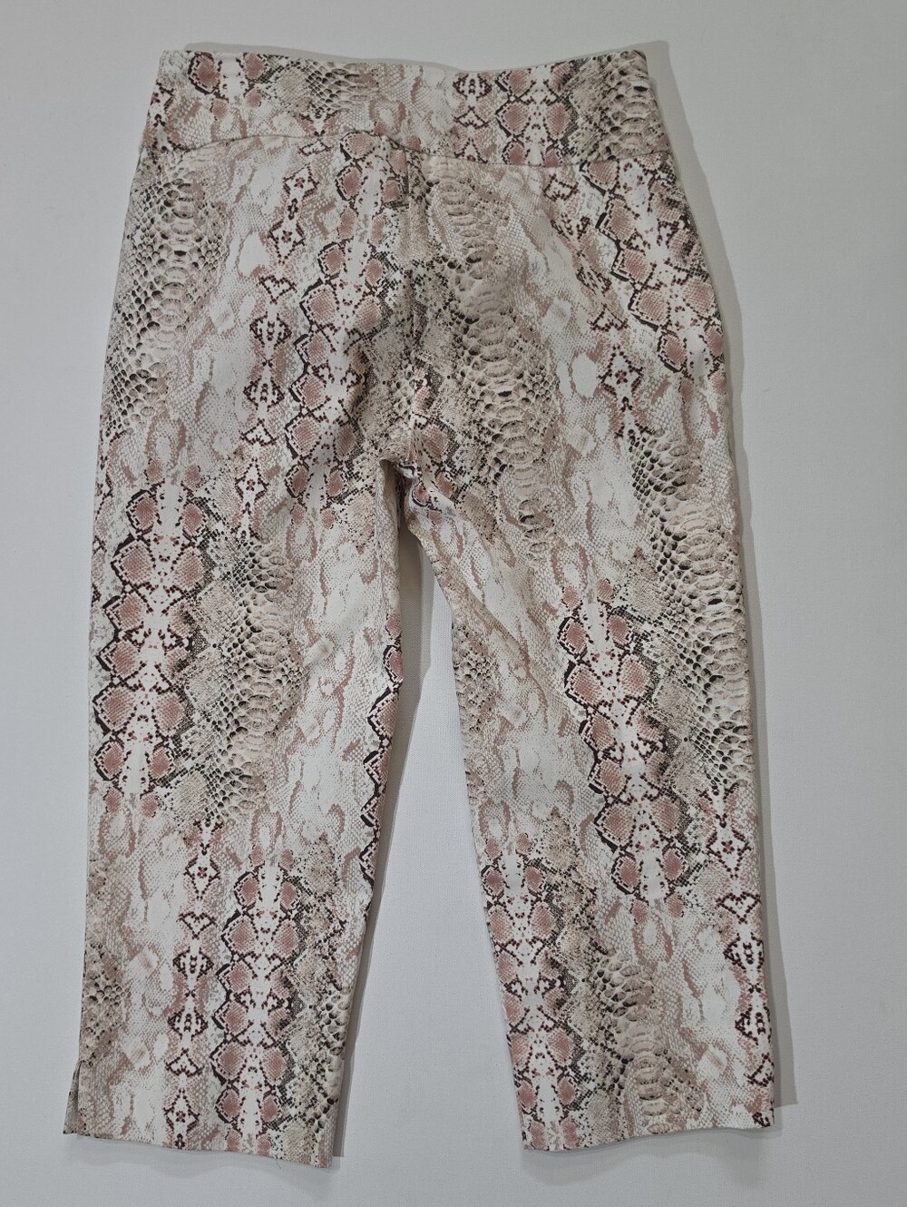 Zac & Rachel Leggings Womens Size 4P Beige Pink Snakeskin Print Mid Rise - Picture 3 of 5
